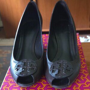 Tory Burch Sally 2 / Peep Toe Wedge Pumps